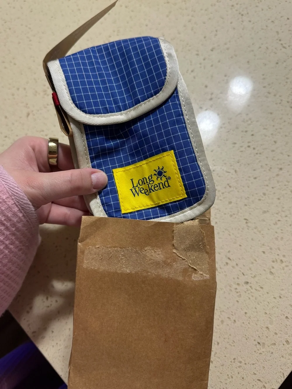 BRAND NEW Long Weekend Camera Pouch (Creme Multi)